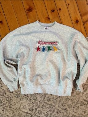 80s Heather Gray Kindermusik Crewneck Sweater - Large